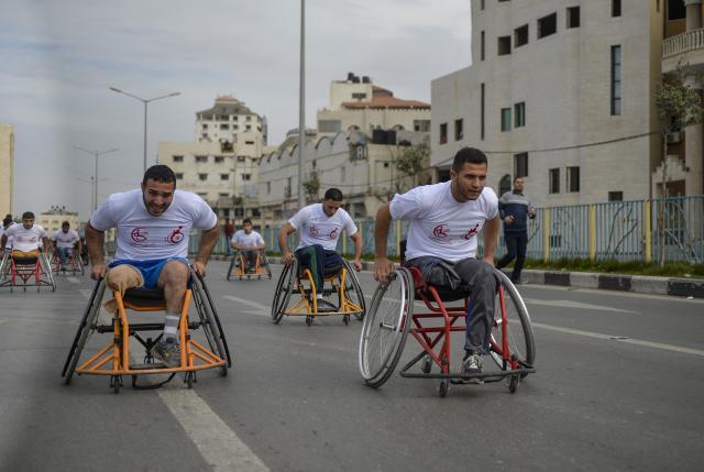Gazze'de engelliler maratonu