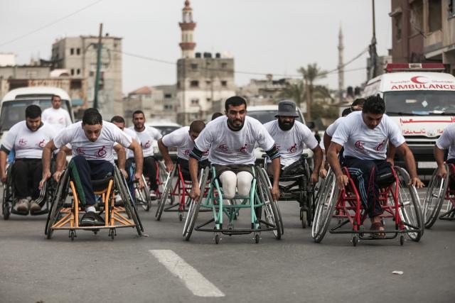 Gazze'de engelliler maratonu