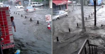 testBayrampaşa'da yağış hayatı felç etti