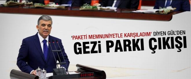 Cumhurbaşkanı Gül'den Gezi Parkı çıkışı!