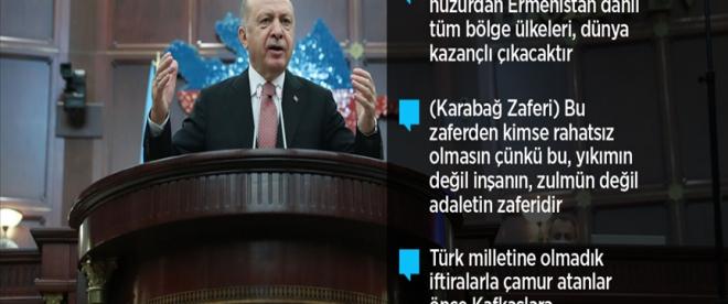 Cumhurbaşkanı Erdoğan: Bugün Azerbaycanın yanındayız. Bütün dünya bilsin ki yarın da yanında yer alacağız