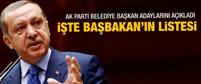 Erdoğan belediye başkan adaylarını açıkladı