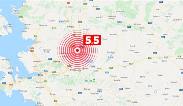 Manisada 5.5 büyüklüğünde deprem