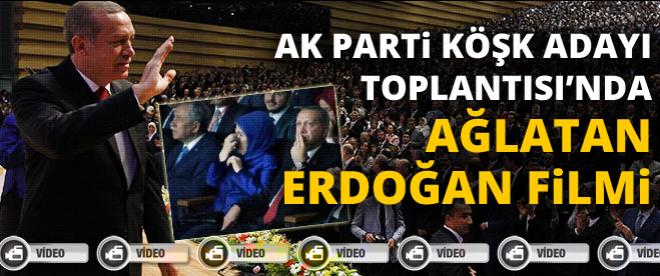 İşte Ak Parti toplantısında ağlatan Erdoğan filmi