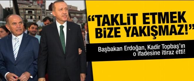 Erdoğan'dan Topbaş'a düzeltme!
