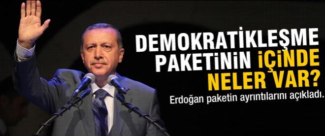 Erdoğan demokratikleşme paketini açıkladı!