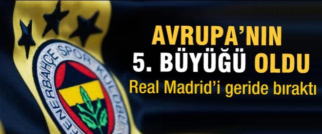 Fenerbahçe, Avrupa'nın 5.Büyüğü