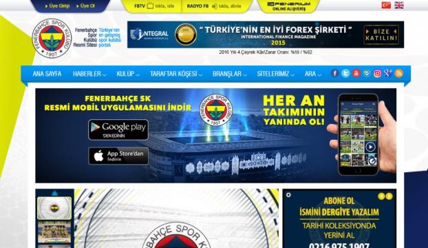 Fenerbahçenin internet sitesi dünya altıncısı