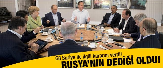 G8 Suriye ile ilgili kararını verdi