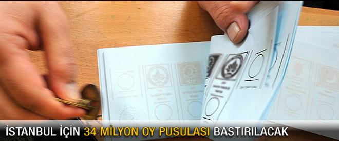 İstanbul için 34 milyon oy pusulasu bastırılacak